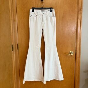 Judy‎ Blue White Super Flare Fit Jeans Size 3/26 High Waist Womenswear